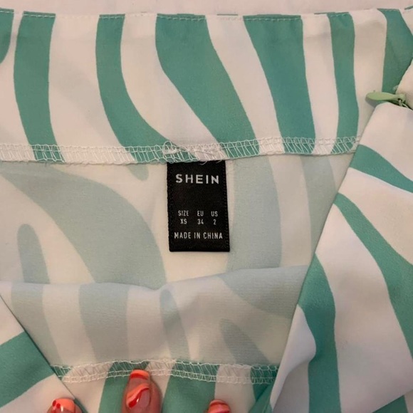 Green Zebra Print Shein Skirt - Picture 3 of 4
